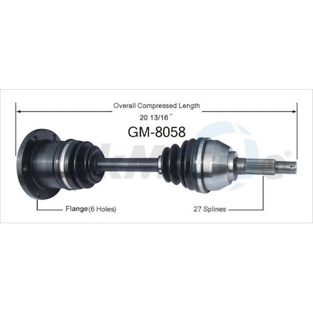Surtrack Axle Cv Axle Shaft, Gm-8058 GM-8058